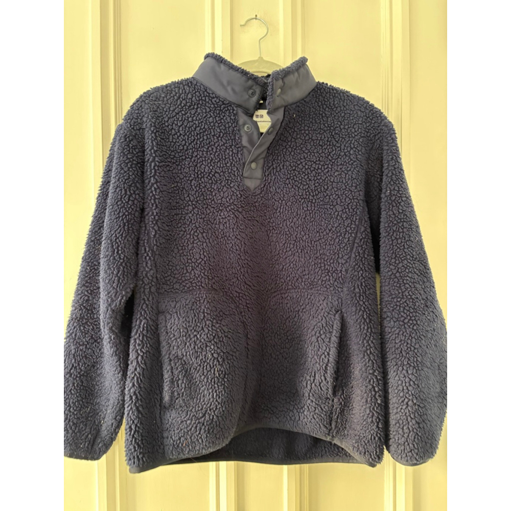 Uniqlo Men's White Mountaineering Navy Fleece Pullover XS